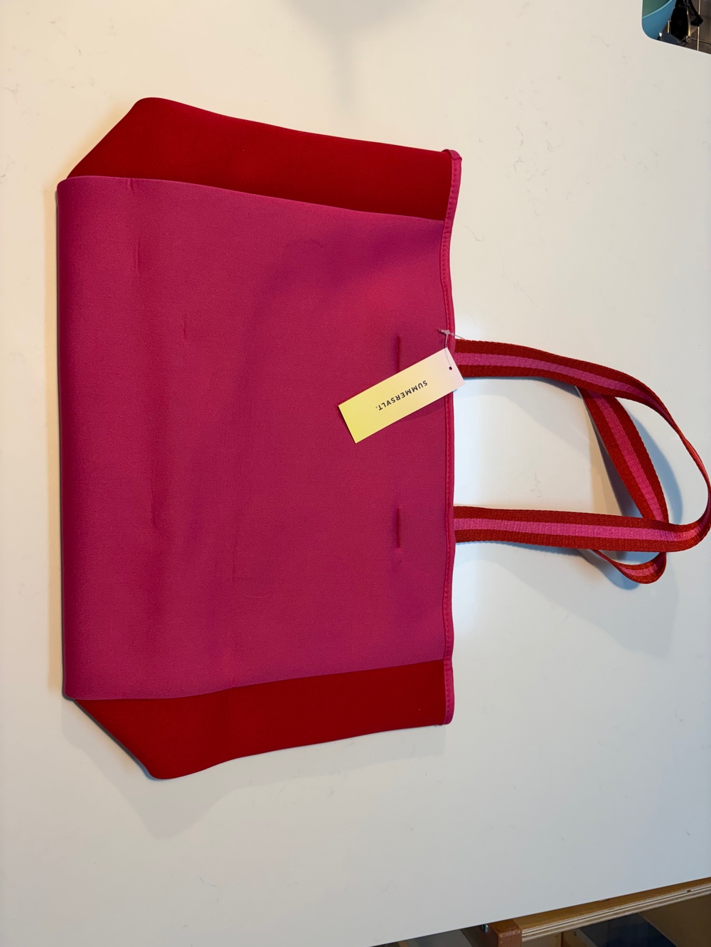 Summersalt Neoprene Beach Tote Women's Pink Red Large Shoulder Bag Pool Travel
